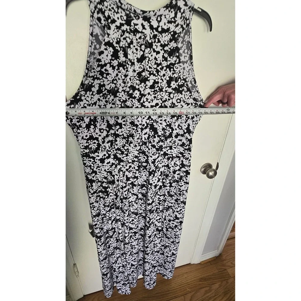 Lane Bryant Black‎ White Floral Maxi Dress Sleeveless Tie Back Size 18/20 NEW